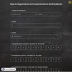 Hoja de Seguimiento de Comportamiento del Estudiante