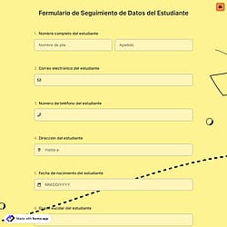 Formulario de Seguimiento de Datos del Estudiante