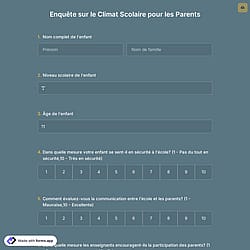 Enquête sur le Climat Scolaire pour les Parents