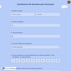 Cuestionario de Encuesta para Pacientes