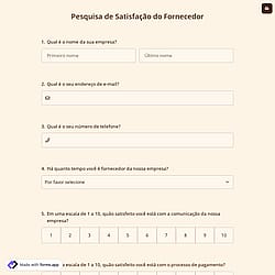 Pesquisa de Satisfação do Fornecedor