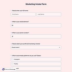 Marketing Intake Form