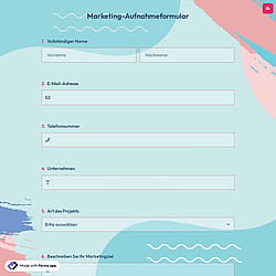 Marketing-Aufnahmeformular