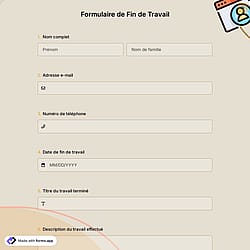 Formulaire de Fin de Travail