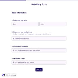Data Entry Form