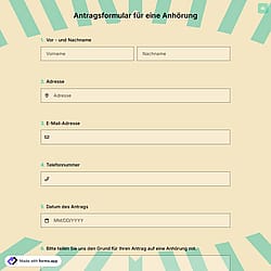 Antragsformular für eine Anhörung