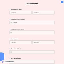 Gift Order Form
