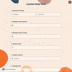 Insertion Order Form