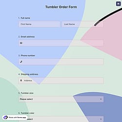 Tumbler Order Form