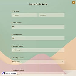 Jacket Order Form