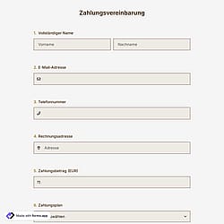 Zahlungsvereinbarungsformular