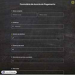 Formulário de Acordo de Pagamento