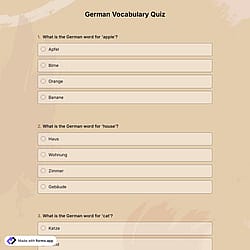 German Vocabulary Quiz