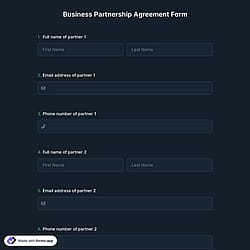 Business Partnership Agreement Form