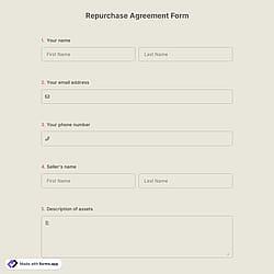 Repurchase Agreement Form