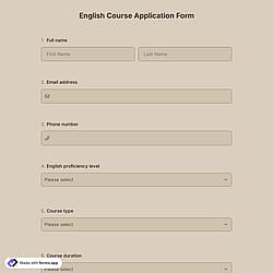 English Course Application Form