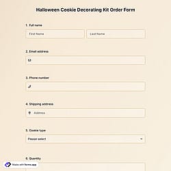 Halloween Cookie Decorating Kit Order Form
