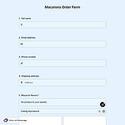 Macarons Order Form