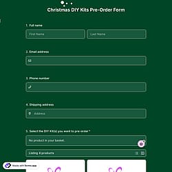 Christmas DIY Kits Pre-Order Form