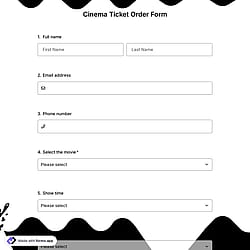 Cinema Ticket Order Form