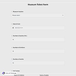 Museum Ticket Form