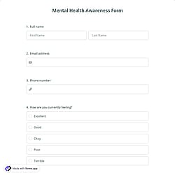 Mental Health Awareness Form