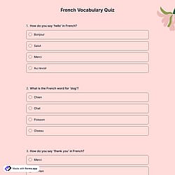 French Vocabulary Quiz