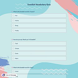 Swedish Vocabulary Quiz