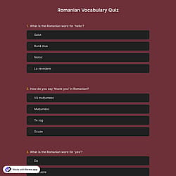 Romanian Vocabulary Quiz
