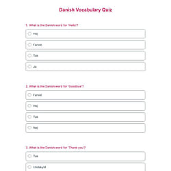 Danish Vocabulary Quiz