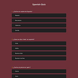 Spanish Quiz