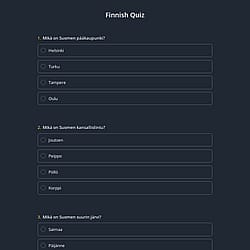 Finnish Quiz