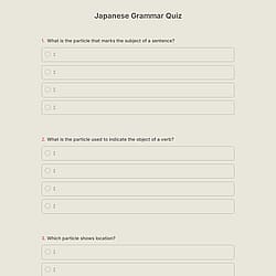 Japanese Grammar Quiz