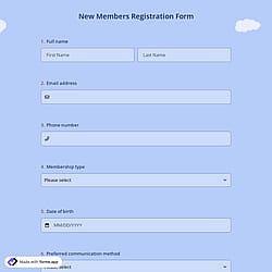 New Members Registration Form