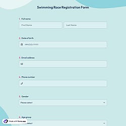 Swimming Race Registration Form
