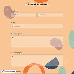 Daily Work Report Form