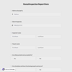Rental Inspection Report Form