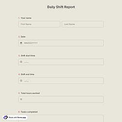 Daily Shift Report
