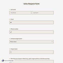 Sales Request Form