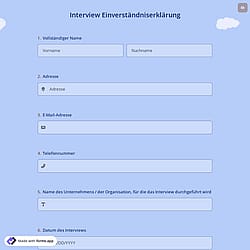 Interview Einverständniserklärung