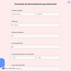Formulario de Consentimiento para Entrevista