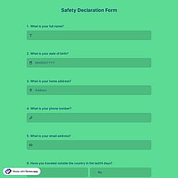 Safety Declaration Form