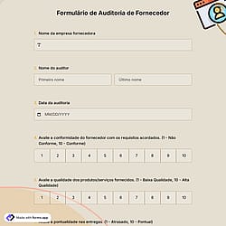 Formulário de Auditoria de Fornecedor