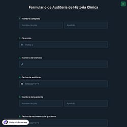 Formulario de Auditoría de Historia Clínica