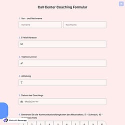Call Center Coaching Formular