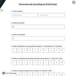 Formulário de Coaching de Call Center