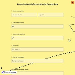 Formulario de Información del Contratista
