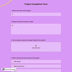 Project Completion Form