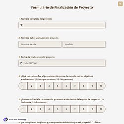 Formulario de Finalización de Proyecto