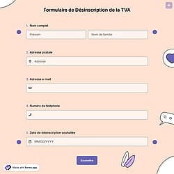 Formulaire de Désinscription de la TVA